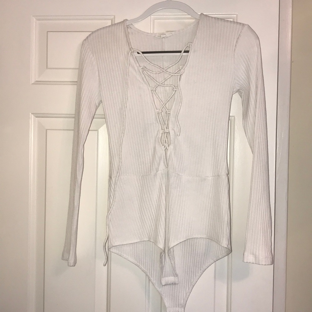 White Long Sleeve Bodysuit